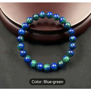 Stone Bracelet Lapis Lazuli Bluish Green Natural Bead Stone Bracelet